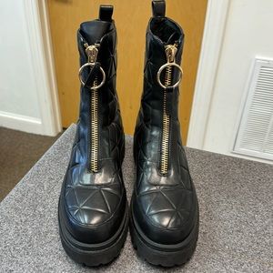 Leather Lola Cruz Zip Women Black Ankle Boots